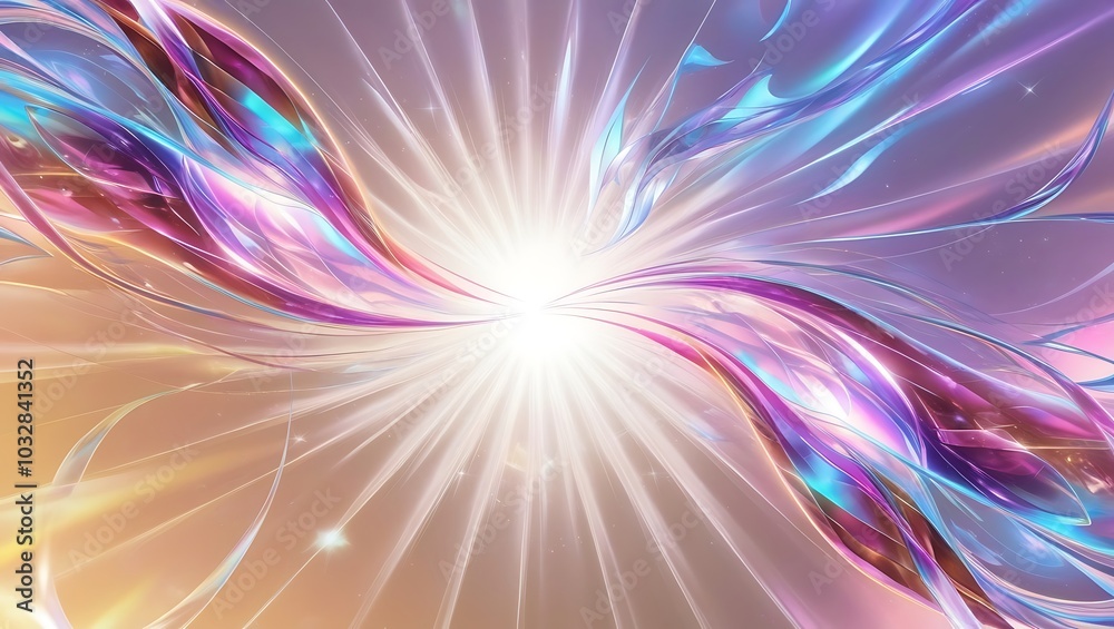 Obraz premium Abstract wavy holographic background. Generative Ai.