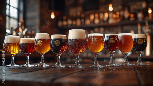 Celebration of Craft Beer in Diverse Glassware Display