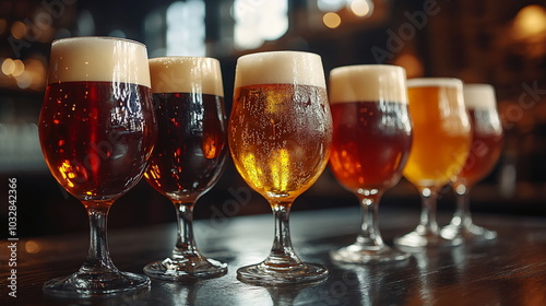Celebration of Craft Beer in Diverse Glassware Display