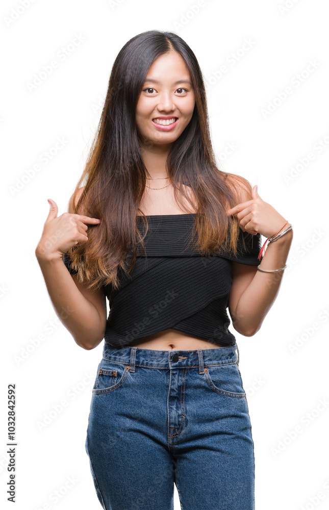 Young asian woman over isolated background looking confident with smile on face, pointing oneself with fingers proud and happy. Young asian woman over isolated background looking confident with smile on face, pointing oneself with fingers proud and happy.