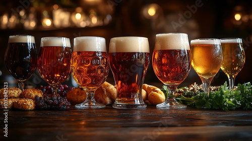 Celebration of Craft Beer in Diverse Glassware Display