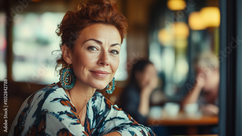 Elegant Austrian Woman in a Viennese Café