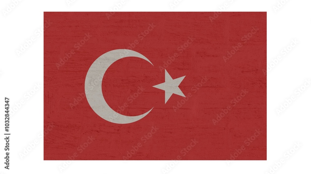 Turkey officially the Republic of Türkiye national flag isolated on white background. Turkey officially the Republic of Türkiye national flag isolated on white background.