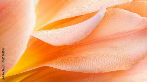 Vibrant Tulip Petal Close-up: Delicate Curves, Rich Colors, and Subtle Textures under Natural Light