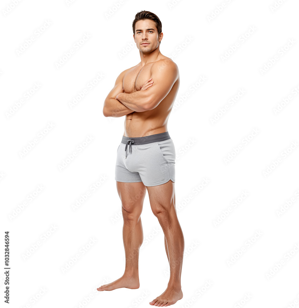 Confident Shirtless Man with Muscular Body. Portrait. Naked Man Isolated on Transparent Background. PNG. Confident Shirtless Man with Muscular Body. Portrait. Naked Man Isolated on Transparent Background. PNG.