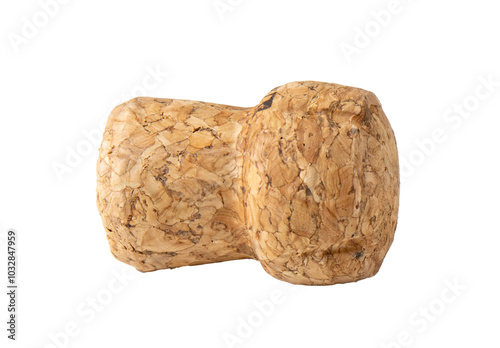 Champagne Cork solated on white background Close up