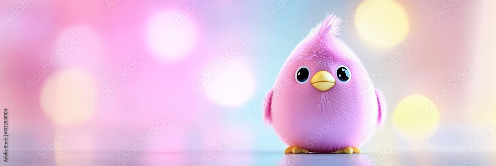 3D animated easter, solid background, copy space 3D animated easter, solid background, copy space