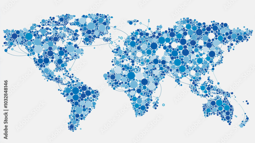 Fototapeta premium abstract innovative cyber security network, using interconnected nodes to represent partnerships