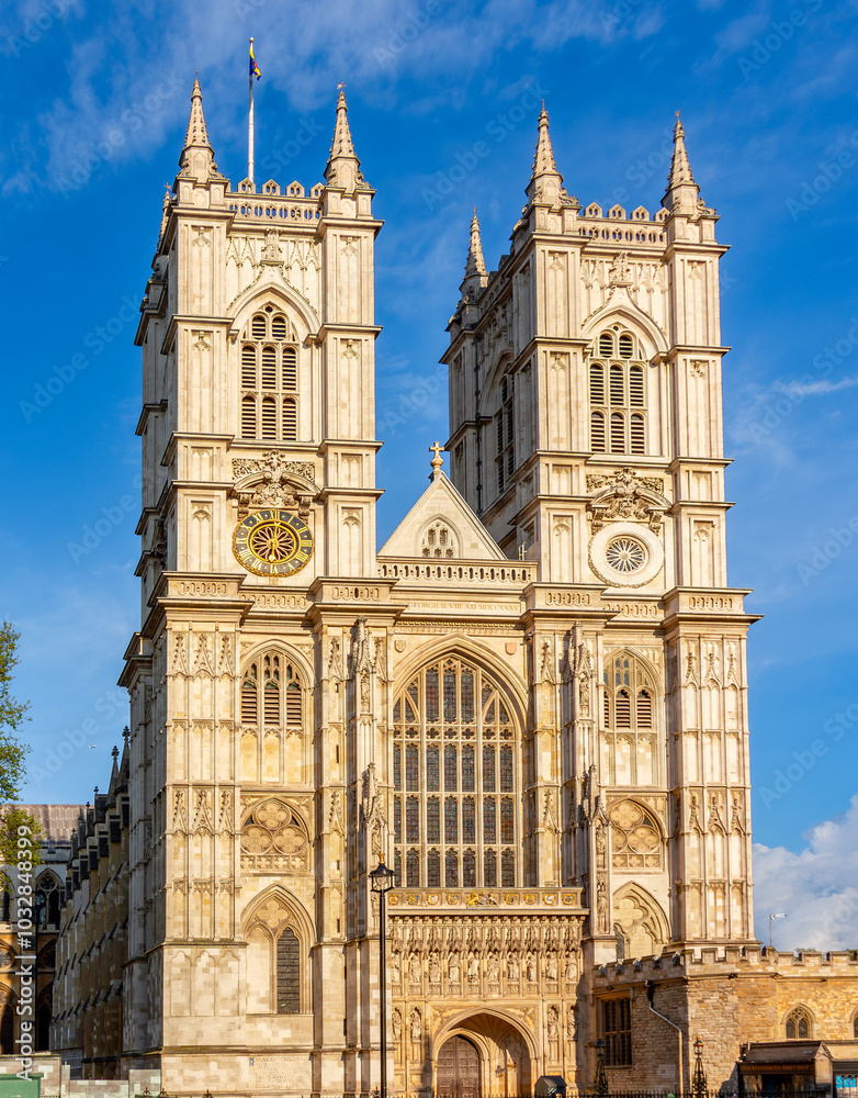 Famous Westminster Abbey in spring, London, UK