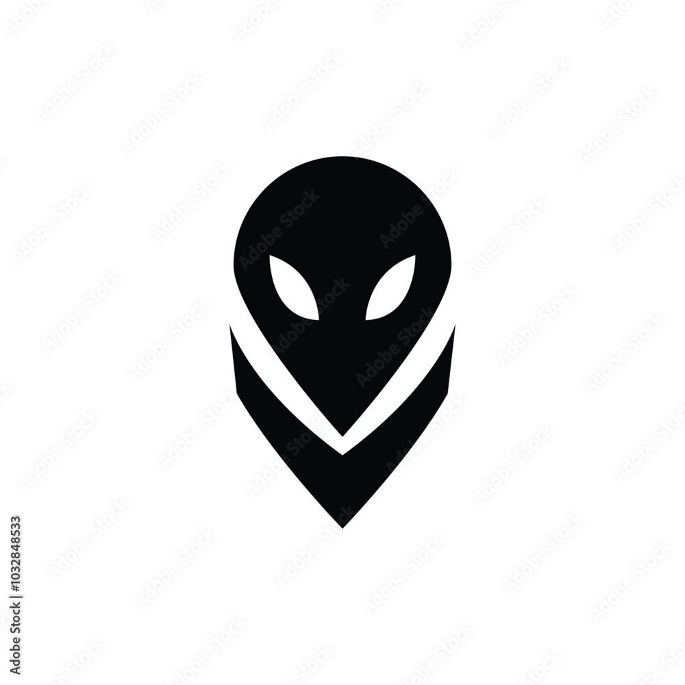 Vector illustration set of three alien heads - isolated, negative space and sketchy hand drawn effect versions Vector illustration set of three alien heads - isolated, negative space and sketchy hand drawn effect versions