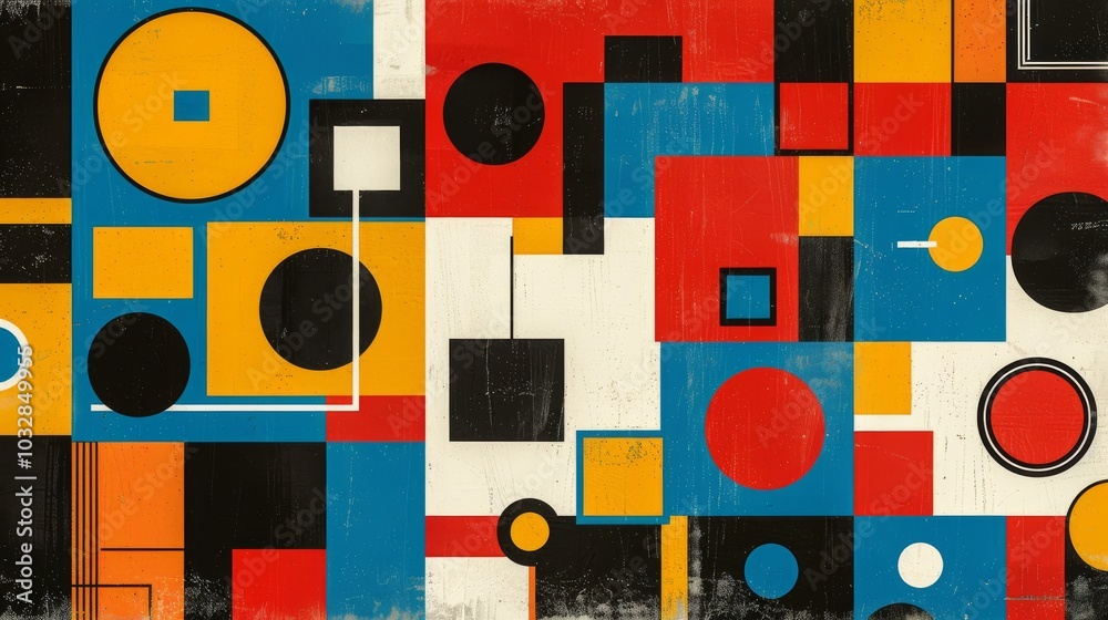 A clean and minimalistic geometric design with Scandinavian colors, using abstract shapes like rectangles and circles A clean and minimalistic geometric design with Scandinavian colors, using abstract shapes like rectangles and circles
