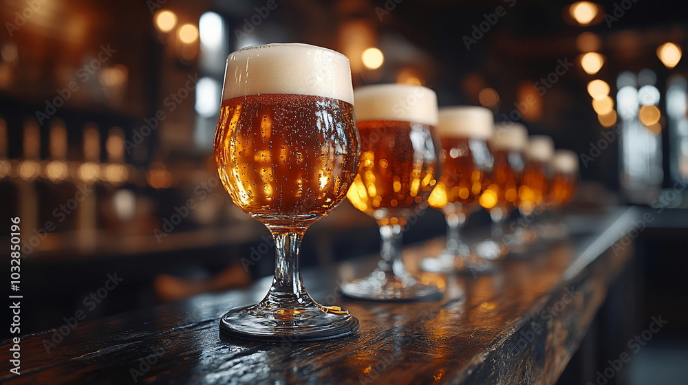 Celebration of Craft Beer in Diverse Glassware Display Celebration of Craft Beer in Diverse Glassware Display