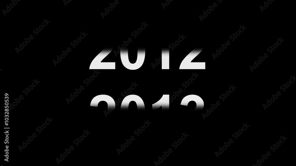 Dynamic Scrolling Timeline Animation of Years on a Transparent Background