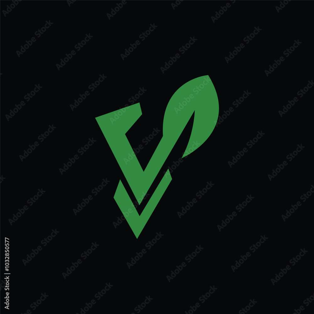 leaf letter V logo leaf letter V logo