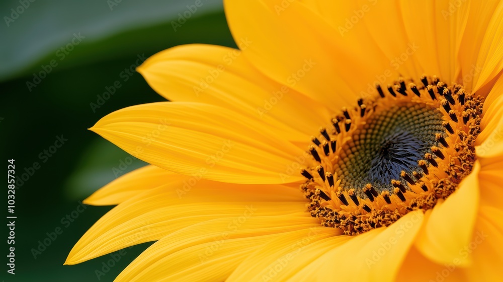 Golden Sunflower Close-Up: A vibrant yellow sunflower, its petals unfurling gracefully, reveals the intricate details of its center, creating a captivating image of natural beauty and summery warmth. Golden Sunflower Close-Up: A vibrant yellow sunflower, its petals unfurling gracefully, reveals the intricate details of its center, creating a captivating image of natural beauty and summery warmth.