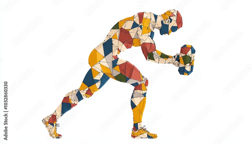 Abstract illustration of a man lifting weights. Abstract illustration of a man lifting weights.