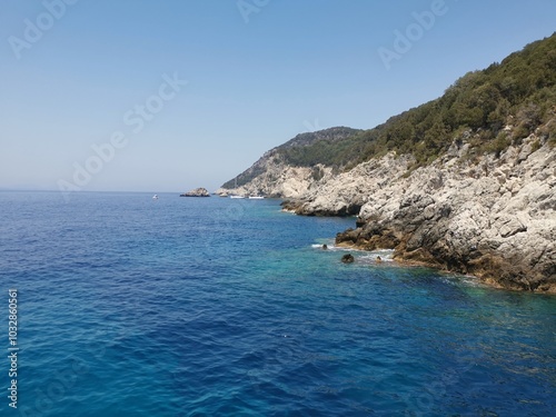 Canal d'Amour on Corfu as a center of attraction for many tourists in Corfu
