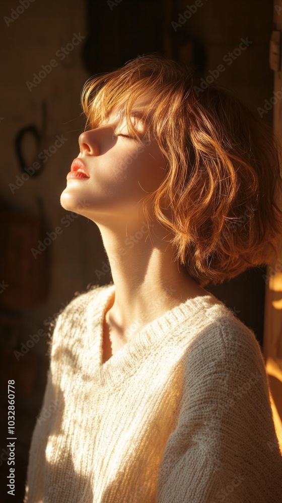 Serene Profile in Sunlight Serene Profile in Sunlight