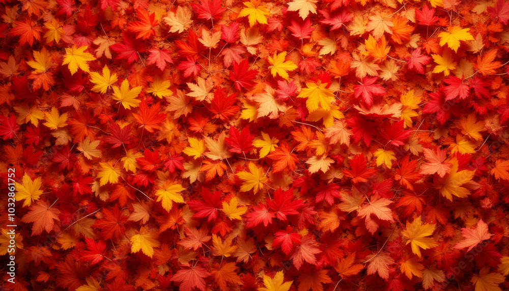 Bright orange and yellow maple leaves in autumn Bright orange and yellow maple leaves in autumn