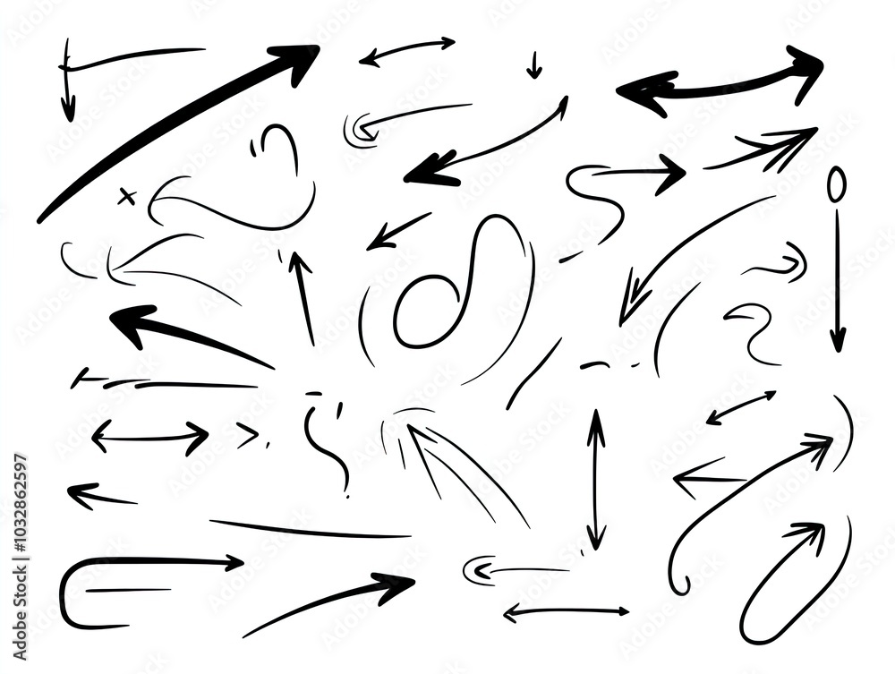 Dynamic Abstract Arrows Poster: Bold Black Loop and Straight Line Designs on White - Perfect for Sports Interiors and Navigation Concept Art Dynamic Abstract Arrows Poster: Bold Black Loop and Straight Line Designs on White - Perfect for Sports Interiors and Navigation Concept Art