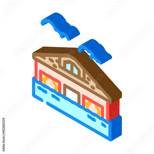 flooded house disaster isometric icon vector. flooded house disaster sign. isolated symbol illustration