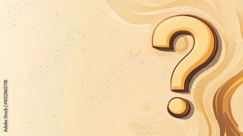 Single-line colored sidebar question mark concept on plain skin color background. Custom text-inscribed template for background, banners, cards, posters, t-shirts, and PPTs. Page template. Editable.