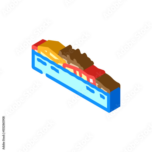 floodwater with debris isometric icon vector. floodwater with debris sign. isolated symbol illustration