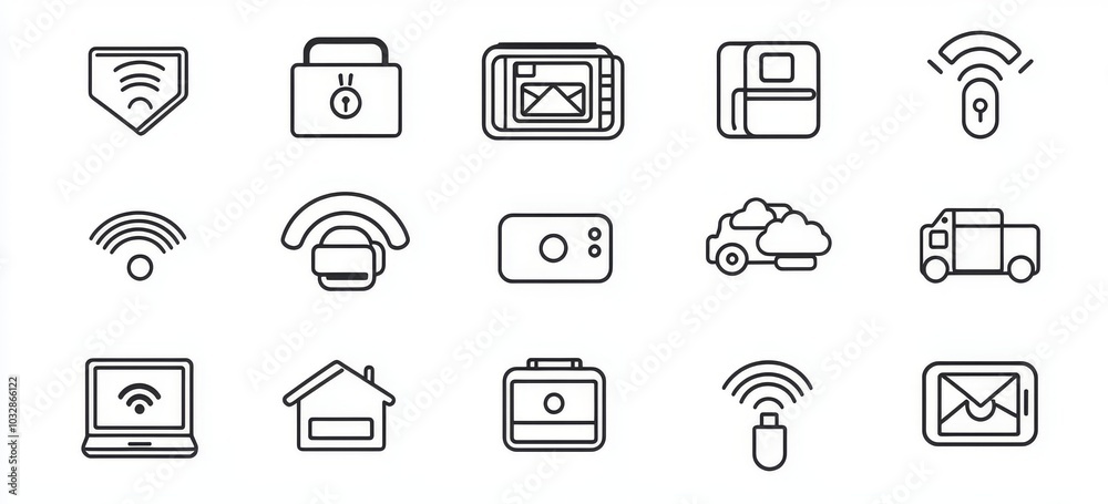 Smart Technology Icons Pack. Thin line Collection Smart Technology Icons Pack. Thin line Collection