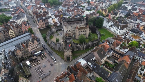 drone photo belgium castle europe