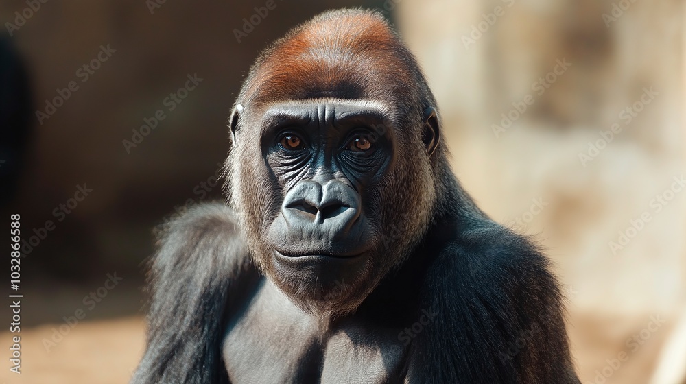 Fototapeta premium portrait of a black gorilla