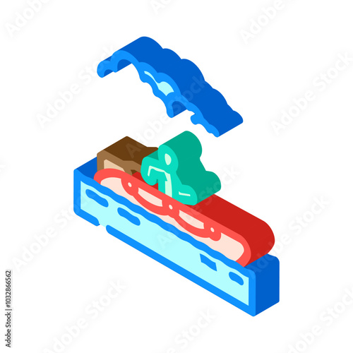 water rescue boat disaster isometric icon vector. water rescue boat disaster sign. isolated symbol illustration