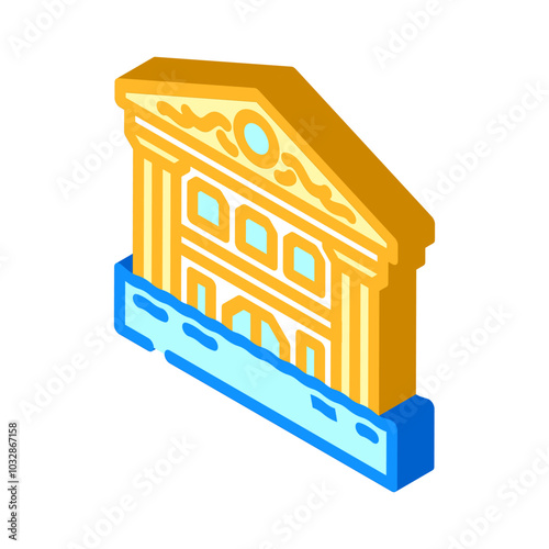 flooded building disaster isometric icon vector. flooded building disaster sign. isolated symbol illustration