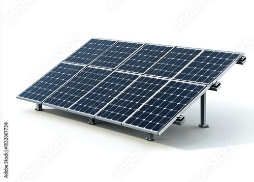 Photovoltaic panel on white background