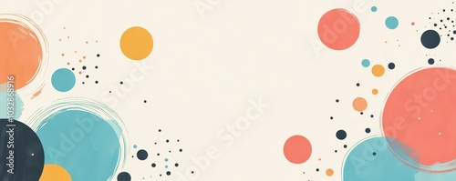 Abstract pastel background with wavy lines and colorful dots creating a dynamic and vibrant design