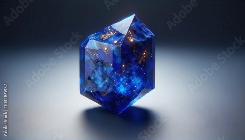 Blue Crystal with Golden Particles