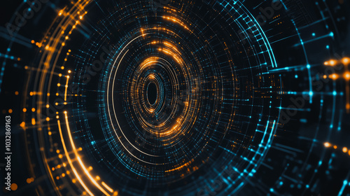 Wallpaper Mural abstract innovative cyber security network, using interconnected nodes to represent partnerships Torontodigital.ca