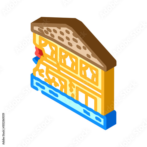 water damage disaster isometric icon vector. water damage disaster sign. isolated symbol illustration