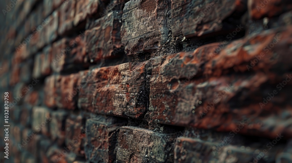Close-up of a weathered brick with fine textures Close-up of a weathered brick with fine textures