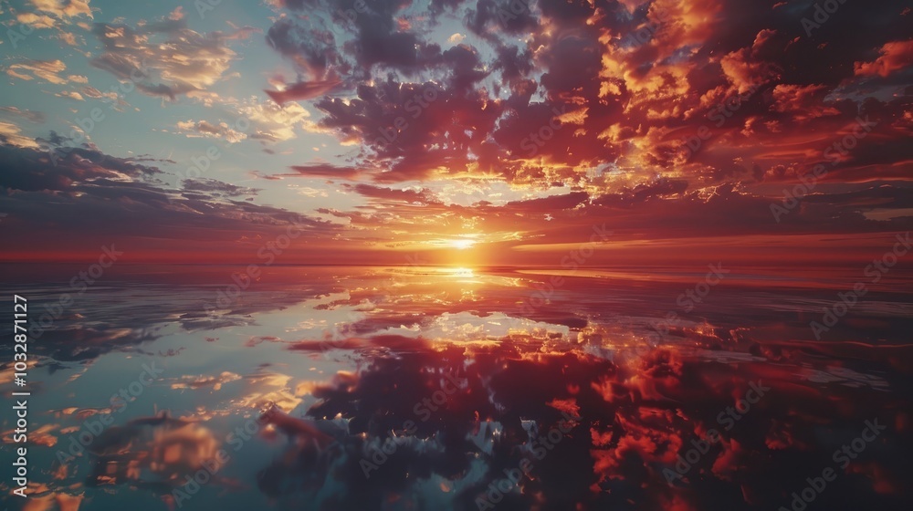 Sunset sky with clouds reflecting vibrant colors and creating a dramatic scene Sunset sky with clouds reflecting vibrant colors and creating a dramatic scene