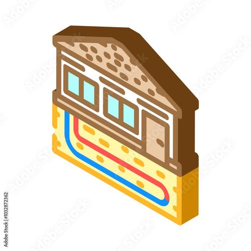 heating geothermal energy isometric icon vector. heating geothermal energy sign. isolated symbol illustration