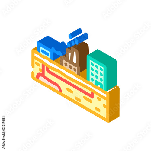 infrastructure geothermal energy isometric icon vector. infrastructure geothermal energy sign. isolated symbol illustration