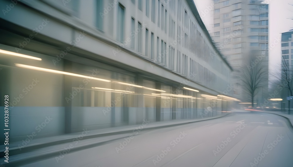 A long white building with numerous windows, situated in an urban environment, showcasing modern architecture and city life A long white building with numerous windows, situated in an urban environment, showcasing modern architecture and city life