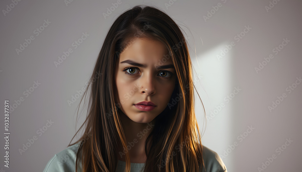 Teenage girl wirh bad habits isolated with white highlights, png Teenage girl wirh bad habits isolated with white highlights, png