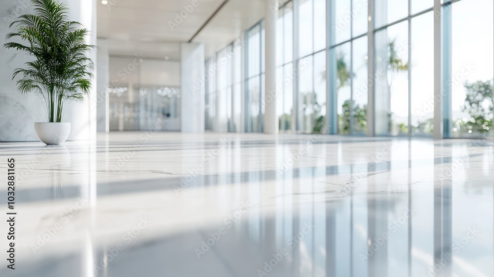 office space featuring a sunlit marble surface and elegant crystal accents, showcases large windows and a white wall office space featuring a sunlit marble surface and elegant crystal accents, showcases large windows and a white wall