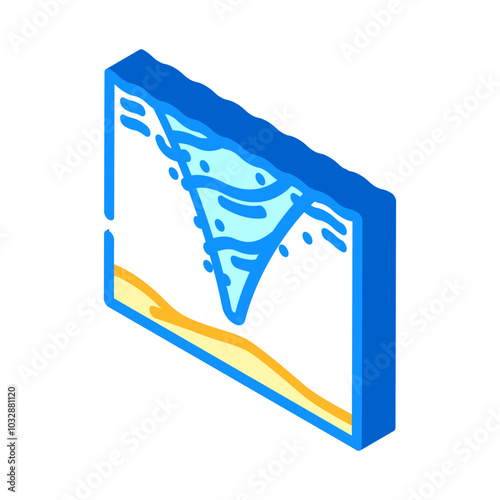 whirlpool rotating water isometric icon vector. whirlpool rotating water sign. isolated symbol illustration