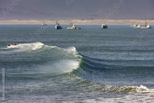 Chicama is famous for being home to one of the longest left-hand waves in the world. It is a renowned surf spot located in northern Peru, near the town of Puerto Malabrigo, in the La Libertad region photo