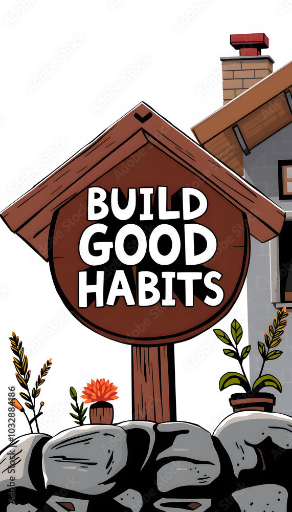 Build Good Habits isolated with white highlights, png Stock ...