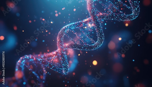 3D Abstract DNA Structure for Medical and Biotech Research Purposes