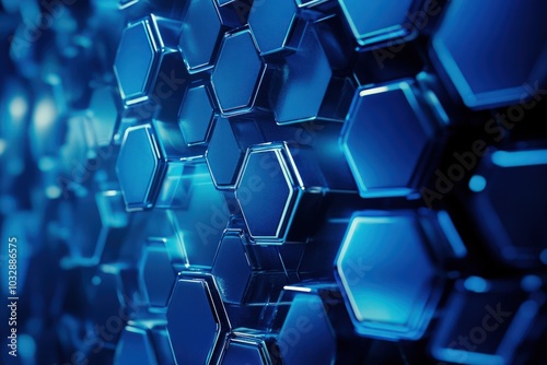 Abstract blue hexagonal background with a futuristic science and technology theme