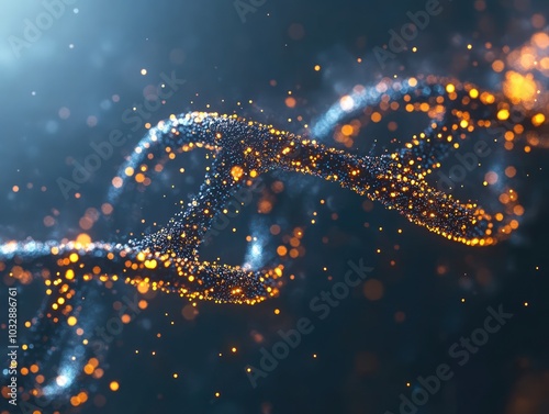 Abstract DNA Helix Structure for Genetic Research and Medical Biotechnology